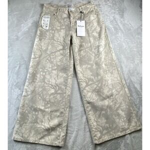 Refrain Women's Los Angeles Camouflage Printed Wide Leg Pants Size 9/29 NWT‎